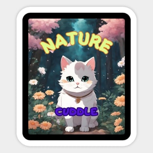 Cat Nature Cuddle Sticker